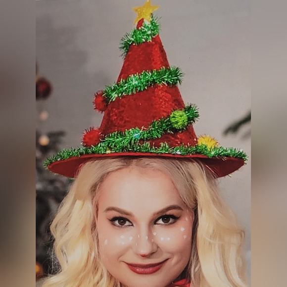 Festive Spiral Christmas Tree Hat - Picture 2 of 10